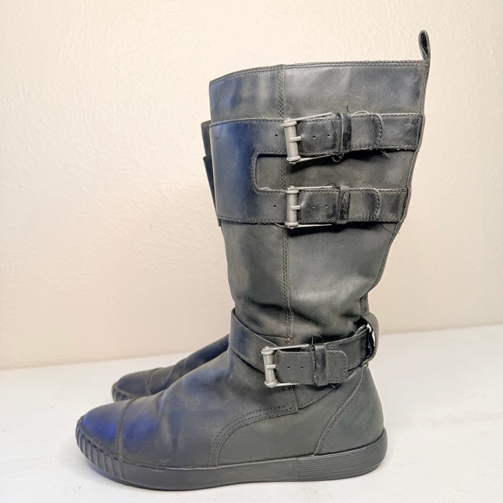 Stylish Black Buckle Boots for Women